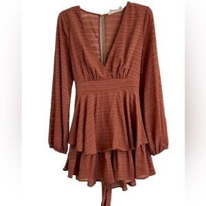 Katwalk Short Romper, Medium, Burnt Sienna